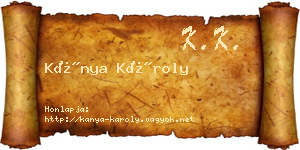 Kánya Károly névjegykártya